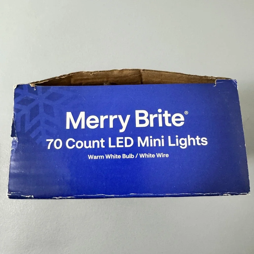 Merry Brite 70 Count Warm White LED Mini‎ Lights Indoor Outdoor2 Boxes Total